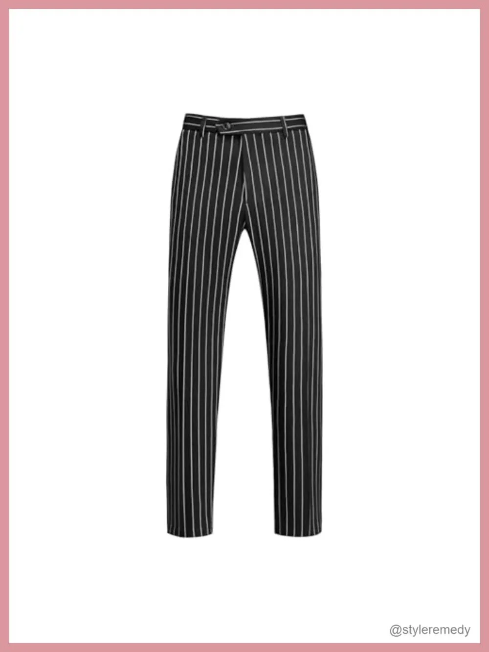 Mens Slim Fit Striped Dress Pants Stretch Tapered Flat Front Trousers